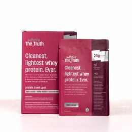 The Whole Truth: Whey Protein Isolate+Concentrate  Light Cocoa 210g (Pack of 6)  24g Protein/Sachet 6.6g BCAA  100% Authentic & No Adulteration  Clean, Light & Easy to Digest  Sample & Travel Pack
