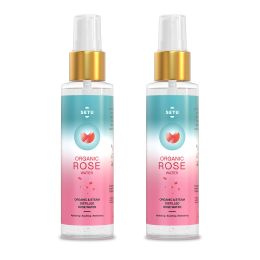SETU: Organic Rose Water/Gulab Jal Spray -100 ML(Pack of 2) |Premium Face Mist, Toner for Brighter and Hydrated Skin |Oil-Control & Makeup remover| Zero alcochol, Paraben free and No artificial flavor