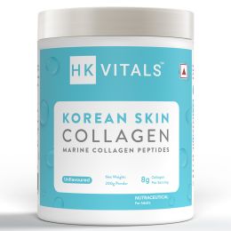 HK Vitals: Pure Korean Skin Marine Collagen Powder - Type 1 Collagen Supplement for Women & Men, Promotes Healthy Skin, Hair & Nails (Unflavoured, 200 g)