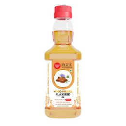 Indic Wisdom: Wood Pressed Flaxseed Oil 200 ml (Cold Pressed Flaxseed Oil - Extracted on Wooden Churner)