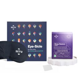 SETU: Melatonin 5mg (30 Strips) & Cooling Eye Mask | Combo Pack | Relaxation & Deep Sleep, Eases Jet Lag Strain and Non-Habit Forming (Pack of 2)