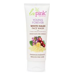 La Pink: Young Forever Face Wash | 100% Microplastic Free Formula | Age Defying, Reduces Fine Lines, Pigmentation, Dark Spots & Scars | White Haldi | For Younger Radiant Skin | All Skin Types | 100ml