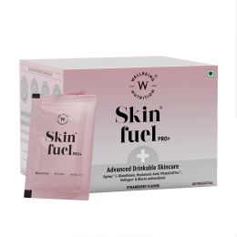 Wellbeing Nutrition: Skin Fuel Pro+ | Glutathione, Vit C & E, Vollagen® & PhytoCellTec| Strawberry Flavour, 28 Servings