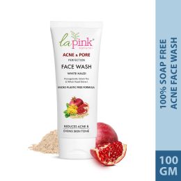 La Pink: Acne & Pore Perfection Face Wash for Acne Reduction & Even Skin Tone | 100% Microplastic Free Formula | Suitable for All Skin Types | 100ml