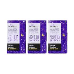 The Whole Truth: 71% Dark Chocolate - (Pack of 3) - No Added Sugar - Sweetened Only with dates - 71% Cocoa - 29% Dates