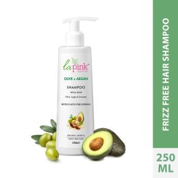 La Pink: Olive & Argan Shampoo for Smooth and Frizz-Free Hair | 100% Microplastic Free Formula | Suitable for All Hair Types | 250ml