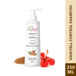 La Pink: Methi Dana 8-in-1 Shampoo for Hair Fall Control | 100% Microplastic Free Formula | Suitable for All Hair Types | 250ml