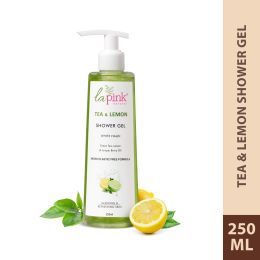 La Pink: Tea & Lemon Shower Gel with White Haldi for Glowing & Refreshing Skin | 100% Microplastic Free Formulation | Suitable for All Skin Types | 250 ML