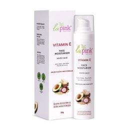 La Pink: Vitamin E Face Moisturiser with White Haldi for Glow & Moisturization | 100% Microplastic Free Formulation | Suitable for All Skin Types | 50 gm