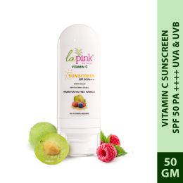 La Pink: Vitamin C Sunscreen SPF 50 with White Haldi for UVA & UVB Protection and Hydration & Mouisturization