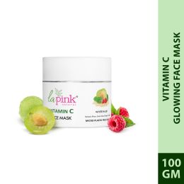 La Pink: Vitamin C White Haldi Face Mask for Glowing Radiant Skin | 100% Microplastic Free Formula | Suitable for All Skin Types | 100gm