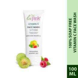 La Pink: Vitamin C White Haldi Face Wash for Glowing Radiant Skin | 100% Microplastic Free Formula | Suitable for All Skin Types | 100ml