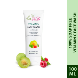 La Pink: Vitamin C White Haldi Face Wash for Glowing Radiant Skin | 100% Microplastic Free Formula | Suitable for All Skin Types | 100ml