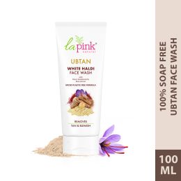 La Pink: Ubtan White Haldi Face Wash with 100% Microplastic Free Formula for Blemish, Pigmentation, Dark Spot & Tan Removal | All Skin Types | 100ml