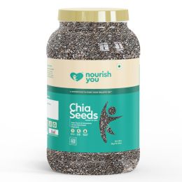 Nourish You: Organic Raw Black Chia Seeds | 2kg Jar