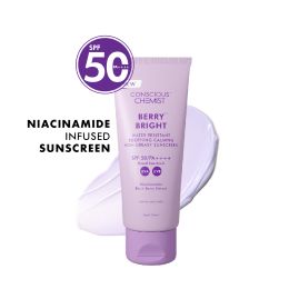 Conscious Chemist:  Berry Bright Niacinamide Sunscreen Spf 50 Pa++++ | Water Resistant, Non-Greasy & No-Whitecast (50g)