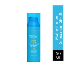 Conscious Chemist: Clear Shield Transparent Mattifying Sunscreen SPF30 PA++ UVA/UVB With Hyaluronic Acid (50g)