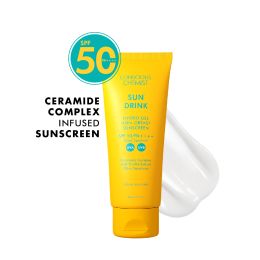 Conscious Chemist:   Sun Drink Hybrid Gel Sunscreen with High UVA & UVB Protection, For Lightweight Dewy Finish, Ceramide & Antioxidant Blend With Spf50 Pa++++ (50g)