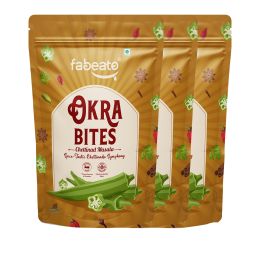 Fabeato: Chettinad Okra Chip, Bhindi Chips, Vacuum Fried, Vegetable Chips - (Pack of 3 X 30g)