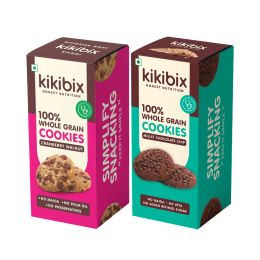 Kikibix: Combo of Millet Chocolate Chip and Cranberry Walnut Cookies | 130gm each