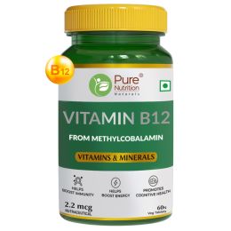 Pure Nutrition: Vitamin B12(Methylcobalamin)1500mcg | 60 Tablets