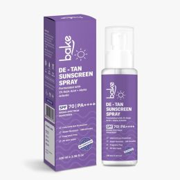 Bake Cosmetics:   DeTan Sunscreen Spray SPF 70 PA+++ with 2% Kojic Acid