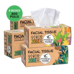 The Honest Home Company: Facial Tissue Papers Box | 200 Pulls (Pack of 4) (2PLY)