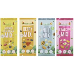 Ambrosia: Trail Mix Mini Packs 40g -Sampler Pack | Pack of 4 | each item 40g