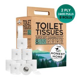 The Honest Home Company: Toilet Tissue Paper Rolls | Pack of 8 Rolls (2 PLY)