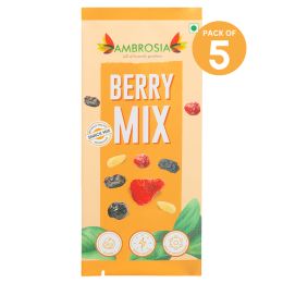 Ambrosia: Berry Mix Trail Mix Mini Packs 40g | Mixed Berries | Pack of 5