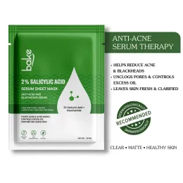 Bake Cosmetics: 2% Salicylic Acid Serum Sheet Mask with Niacinamide for Acne & Acne Marks  20ml