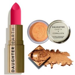 Daughter Earth: Lipstick(Ambrosia Pink) + The Eye Shadow + Glow Goddess Illuminator