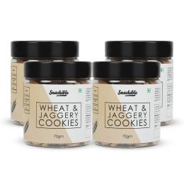 Snackible: Wheat & Jaggery Cookies (Pack of 2) - 2x200gm