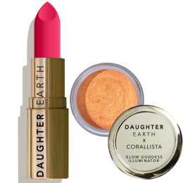 Daughter Earth: Lipstick(Ambrosia Pink) + Illuminator