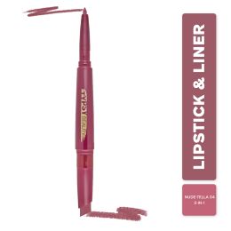 Typsy Beauty: Twist & Pout Lipstick & Lip Liner- Nude -Tella