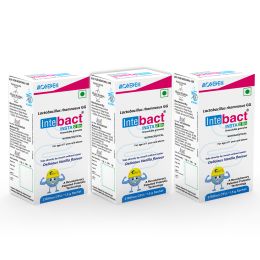 Dr. Morepen: INTEBACT INSTA 2BN CFU | Probiotics Supplement for Gut Health, Vanilla flavour - 6 Sachets - Pack of 3
