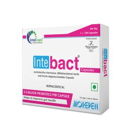 Dr. Morepen: INTEBACT PROBIOTIC CAPSULES | Supplement for Gut Health - 10 Veg Capsules