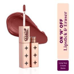 Typsy Beauty: ON 'n' OFF Lipstick & Eraser | 12 Hr Stay Creamy Matte Formula-Rum Pum Pum 06