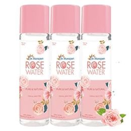 Dr. Morepen: Pure & Natural Rose Water for Face, Alcohol Free Toner - 120ml Pack of 3