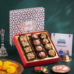 The Baklava Box: Red Imperial Festive Indian Sweet Box - 250 gm