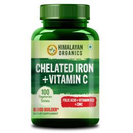 Vlado's Himalayan Organics: Vlado's Himalayan Organics Chelated Iron with Vitamin C Supplement - 100 Veg Tablets