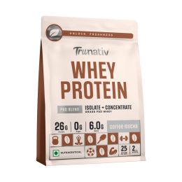 TruNativ: Whey protein powder | Blend with Isolate and Concentrate | 26g Protein | 6g BCAA | No added Sugar| Coffee Mocha (907g / 2lbs)