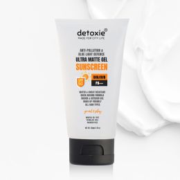 Detoxie: Detoxie | Ultra Matte Sunscreen Gel | Matte Finish, Dry Tint | For All Skin Types | Water & Sweat Resistant With Spf 50 Pa+++ | No White Cast, Non-Greasy & Non-Comedogenic | Titanium Dioxide | 50g