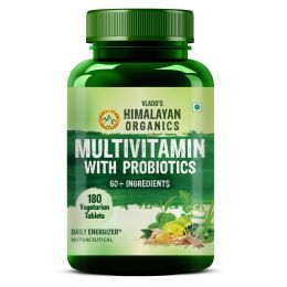 Vlado's Himalayan Organics: Vlado's Himalayan Organics Multivitamin for men & women with 60 ingredients - 180 Tablets - with probiotics - Immunity, Energy, Metabolism, and Muscle Function
