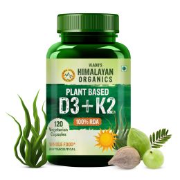 Vlado's Himalayan Organics: Plant Based D3 + K2 - 120 Veg Capsules