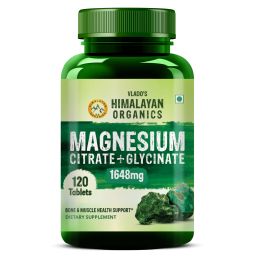 Vlado's Himalayan Organics: Magnesium Complex Supplement with Magnesium Glycinate, Magnesium Citrate, Magnesium Oxide - 120 Veg Tablets