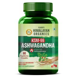 Vlado's Himalayan Organics: KSM - 66 Ashwagandha 1000Mg I KSM-66 I Boost Energy, Strength, Stamina | Helps Anxiety & Stress Relief For Men & Women (60 Capsules)