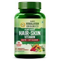 Vlado's Himalayan Organics: Plant based Hair Vitamin (With Biotin and DHT Blocker) - 60 Veg Capsules