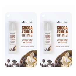 Detoxie: Detoxie | Pack of 2 Lip Balms | Cocoa Vanilla With Vitamin E, Shea Butter and Liquorice - 4.5 g (Pack of 2)