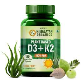 Vlado's Himalayan Organics: Plant Based D3 + K2 - 120 Veg Capsules